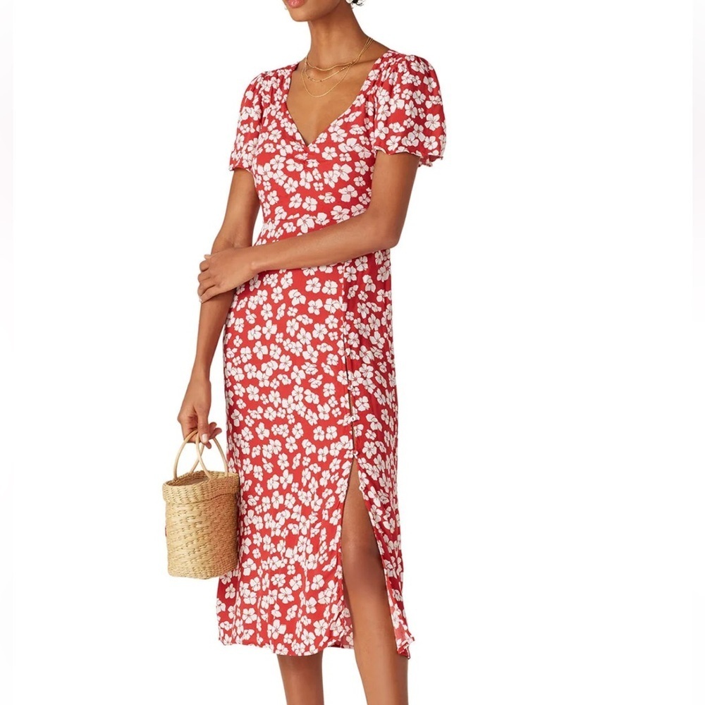 MinkPink Red Midi Dress